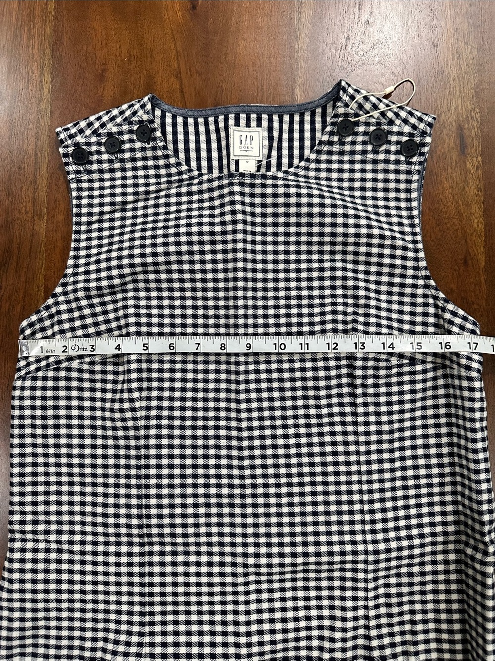 Gap × DÔEN Gingham Denim Mini Dress Size 12 - Picture 7 of 7